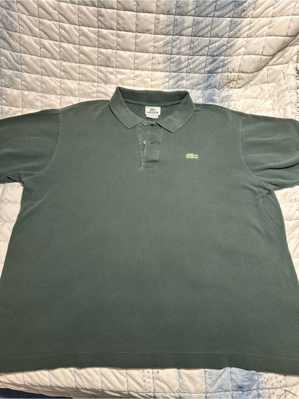 Lacoste Men's Dark Green Short-Sleeve Pique Polo